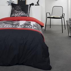 Foto van Clem cotton 1 persoons bedset - 140 x 200 cm - red print