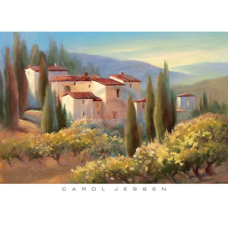 Foto van Carol jessen - blue shadow in tuscany ii kunstdruk 91x66cm