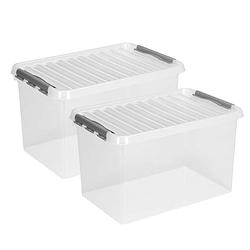 Foto van Sunware opslagboxen met deksel - 2x stuks - 62 l - 60 x 40 x 34 cm - opbergbox