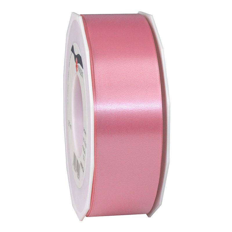 Foto van 1x xl hobby/decoratie roze kunststof sierlinten 4 cm/40 mm x 91 meter - cadeaulinten