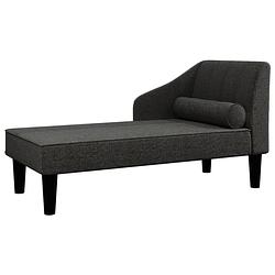 Foto van Vidaxl chaise longue met bolster stof zwart