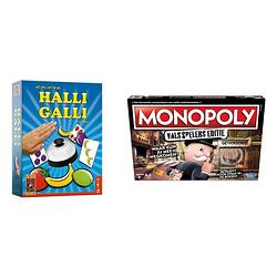Foto van Spellenbundel - 2 stuks - halli galli & monopoly valsspelerseditie