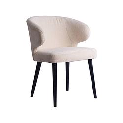 Foto van Ptmd fiori white 9852 dining chair black wood legs