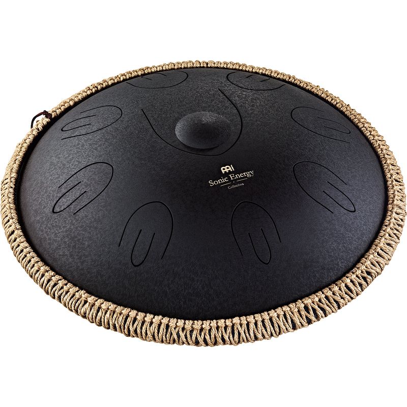 Foto van Meinl sonic energy octave steel black tongue drum, 16 inch, d kurd, 9 tonen