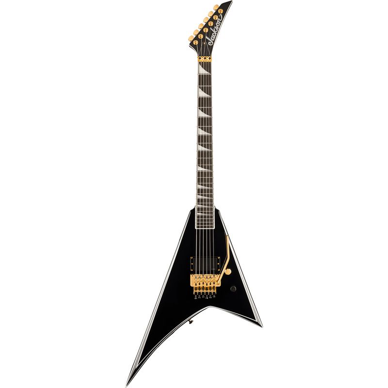 Foto van Jackson concept series rhoads rr24 fr h eb black with white pinstripes met jackson foam core case