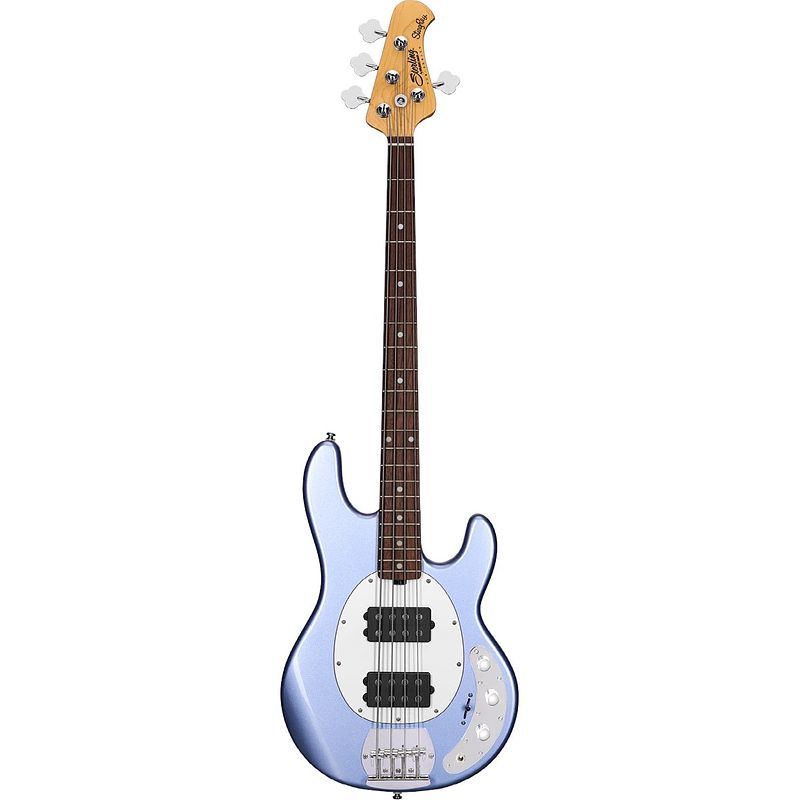 Foto van Sterling by music man stingray ray4 hh lake blue metallic elektrische basgitaar