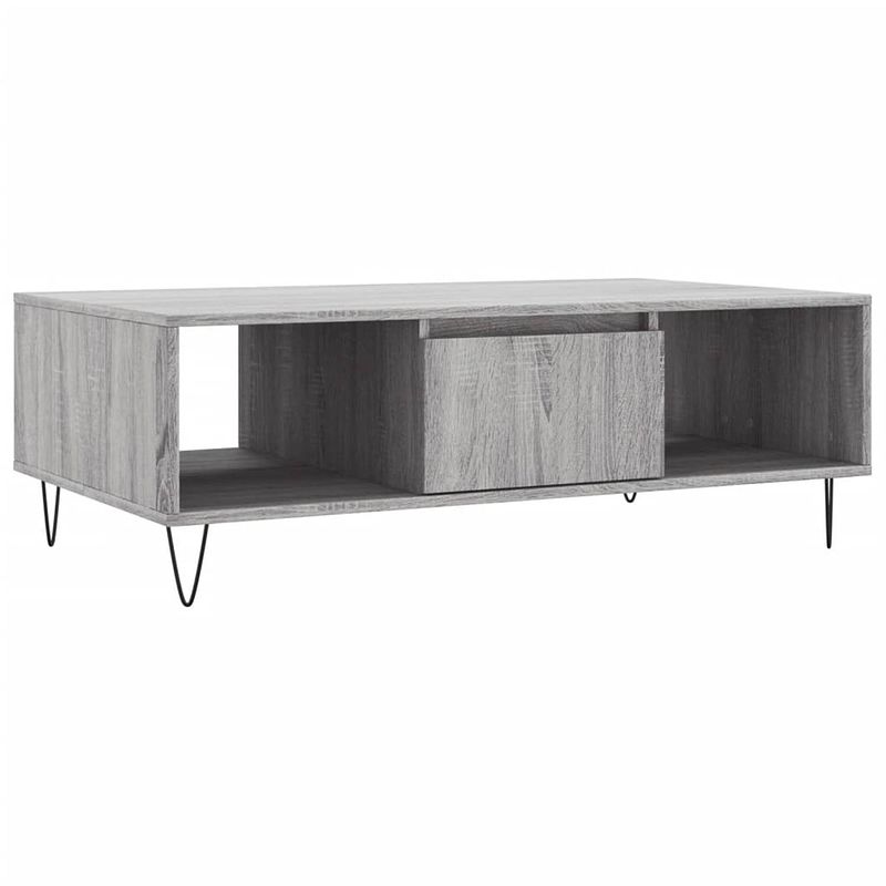 Foto van Vidaxl salontafel 104x60x35 cm bewerkt hout grijs sonoma