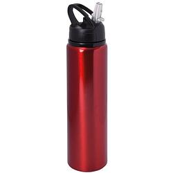 Foto van Waterfles/sportfles/drinkfles sporty - metallic rood - aluminium/kunststof - 800 ml - drinkflessen