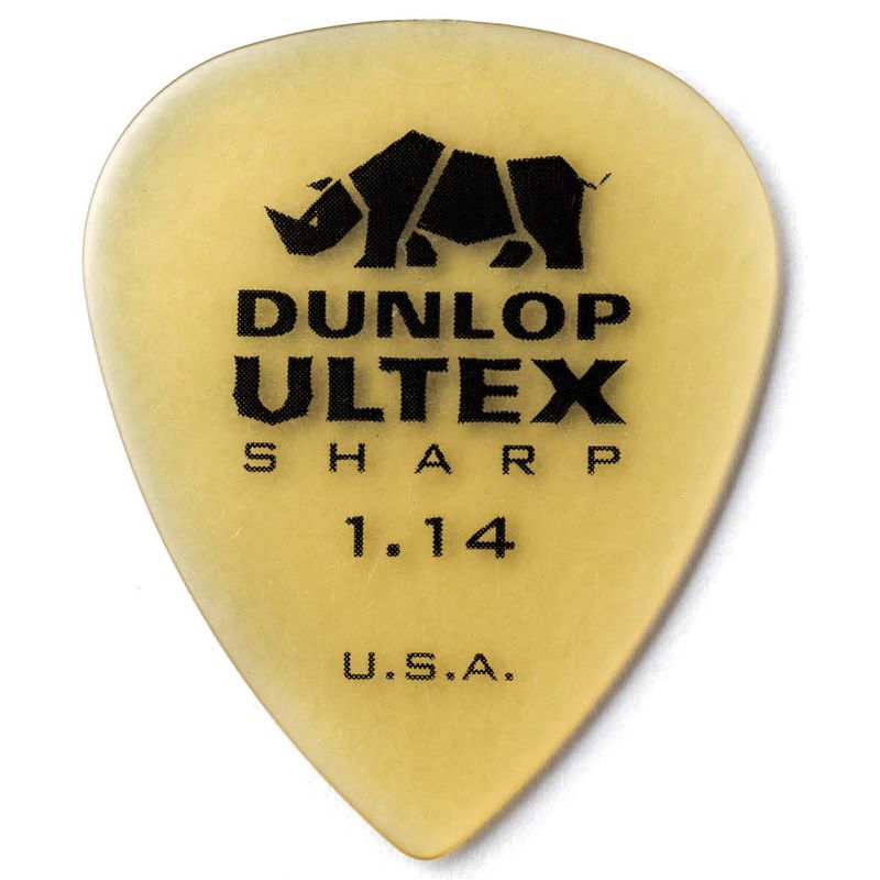 Foto van Dunlop 433p114 ultex sharp pick 1.14 mm plectrumset (6 stuks)