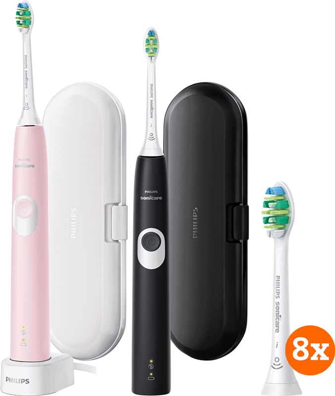 Foto van Philips sonicare protectiveclean 4300 hx6800/35 + intercare opzetborstels (8 stuks)