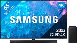 Foto van Samsung qled 65q74c (2023) + soundbar