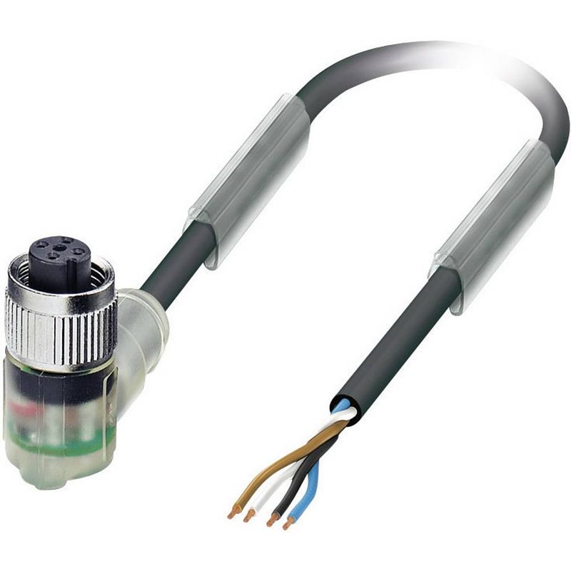 Foto van Phoenix contact 1668302 sensor/actuator connector, geassembleerd m12 aantal polen: 4 bus, haaks 5.00 m 1 stuk(s)