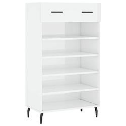 Foto van The living store schoenenkast - elegant - schoenenkast - 60 x 35 x 105 cm - hoogglans wit