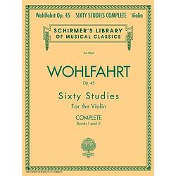 Foto van G. schirmer franz wohlfahrt - 60 studies, op. 45 complete books 1 and 2 voor viool