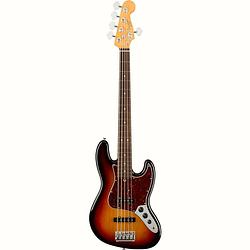 Foto van Fender american professional ii jazz bass v 3-tone sunburst rw 5-snarige elektrische basgitaar met koffer