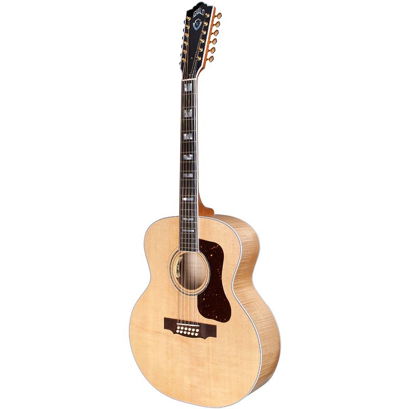 Foto van Guild f-512e maple blonde elektrisch-akoestische 12-snarige gitaar met koffer