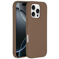 Foto van Accezz liquid silicone backcover met magsafe iphone 16 pro max telefoonhoesje bruin