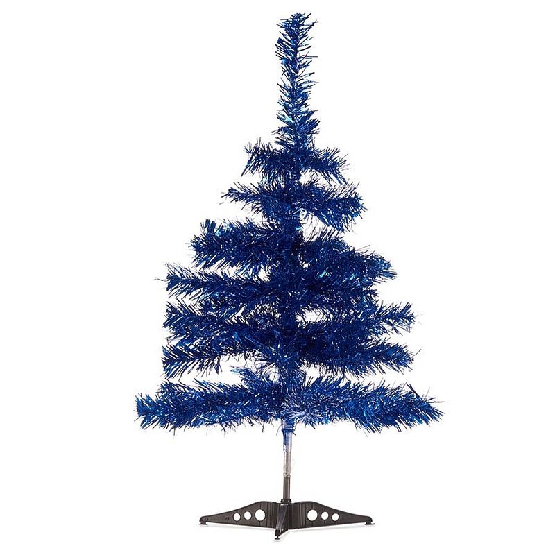 Foto van Kleine ijsblauw kerstboom van 60 cm - kunstkerstboom