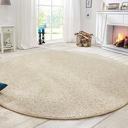 Foto van Vloerkleed rond wool - creme - dekbed-discounter.nl