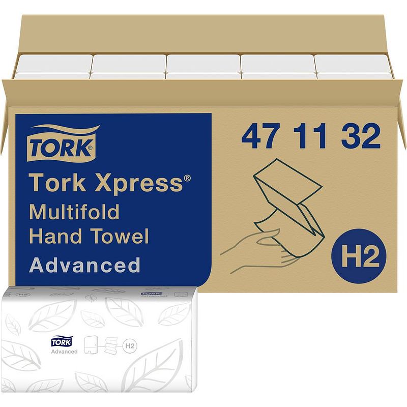 Foto van Tork 471132 xpress ® multifold-handdoeken wit h2, 2-laags, 20 x 190 vel, 471132