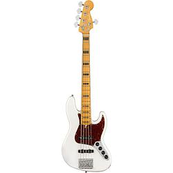 Foto van Fender american ultra jazz bass v arctic pearl mn met koffer