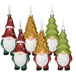 Foto van Kersthangers gnomes/dwergen - 6x st- 12,5cm -kunststof -kerstornament - kersthangers