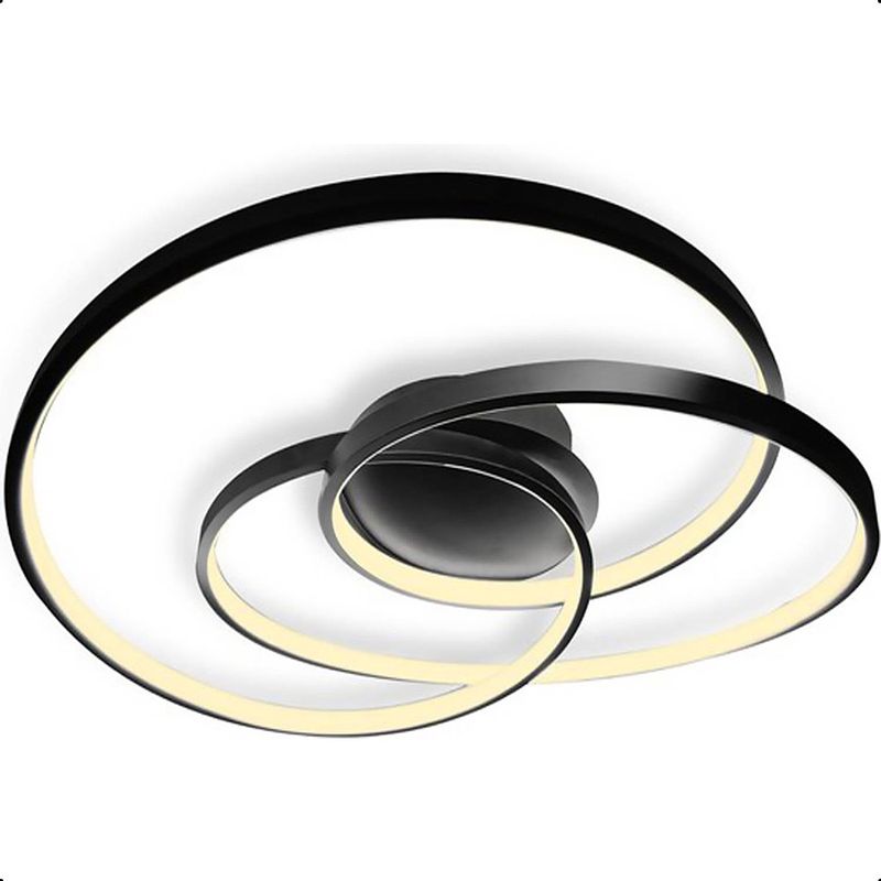 Foto van Goliving spiraal plafondlamp - plafonnière - woonkamer - slaapkamer - led ringen - 35w - ø 63 cm - zwart