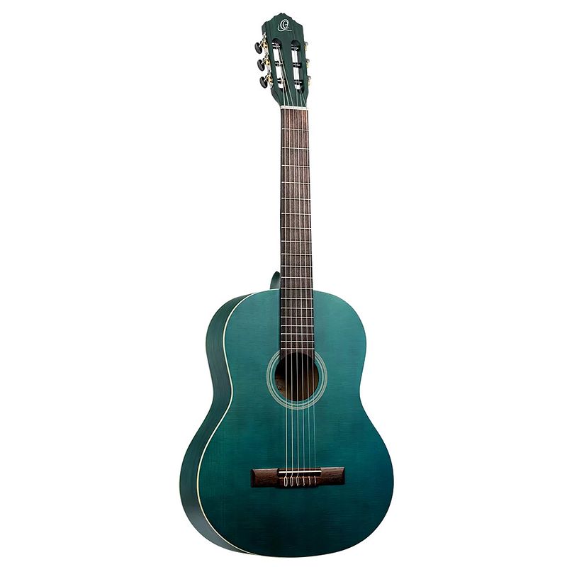 Foto van Ortega student series rst5moc full-size guitar ocean blue klassieke gitaar