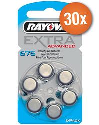Foto van Voordeelpak rayovac gehoorapparaat batterijen - type 675 (blauw) - 30 x 6 stuks + gratis batterijtester