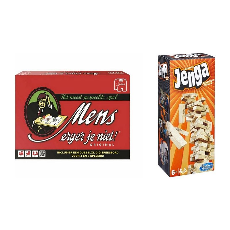 Foto van Spellenbundel - 2 stuks - mens erger je niet & jenga