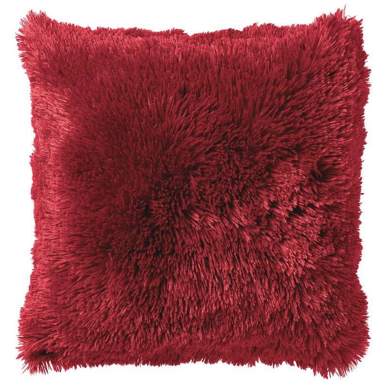 Foto van Dutch decor fluffy - kussenhoes unikleur chili pepper 45x45 cm - rood - rood