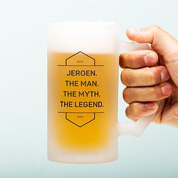 Foto van Gepersonaliseerde bierpul the man the myth the legend