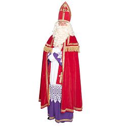 Foto van Sinterklaas kostuum polyesterfluweel met koker mijter voor volwassenen - carnavalskostuums