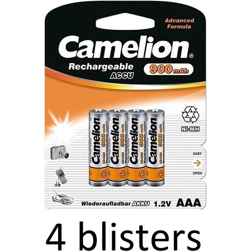 Foto van Camelion oplaadbare aaa batterij 900mah - 16 stuks