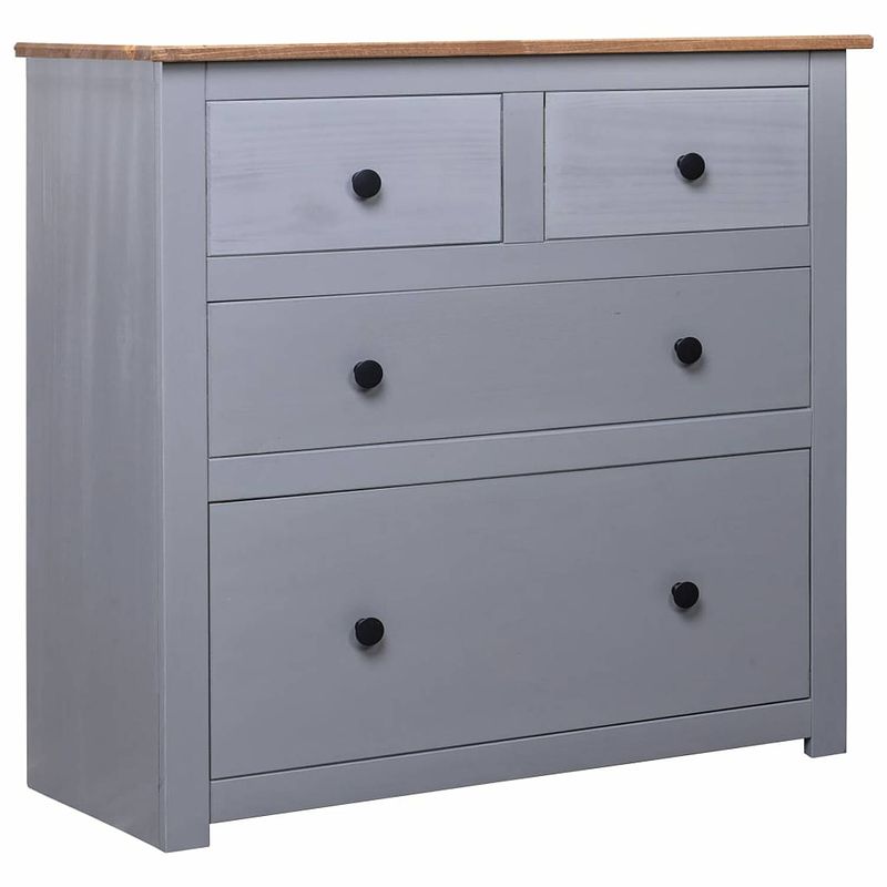 Foto van Vidaxl dressoir panama range 80x40x83 cm grenenhout grijs