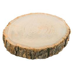 Foto van Chaks kaarsenplateau boomschijf met schors - hout - d26 x h4 cm - rond - kaarsenplateaus