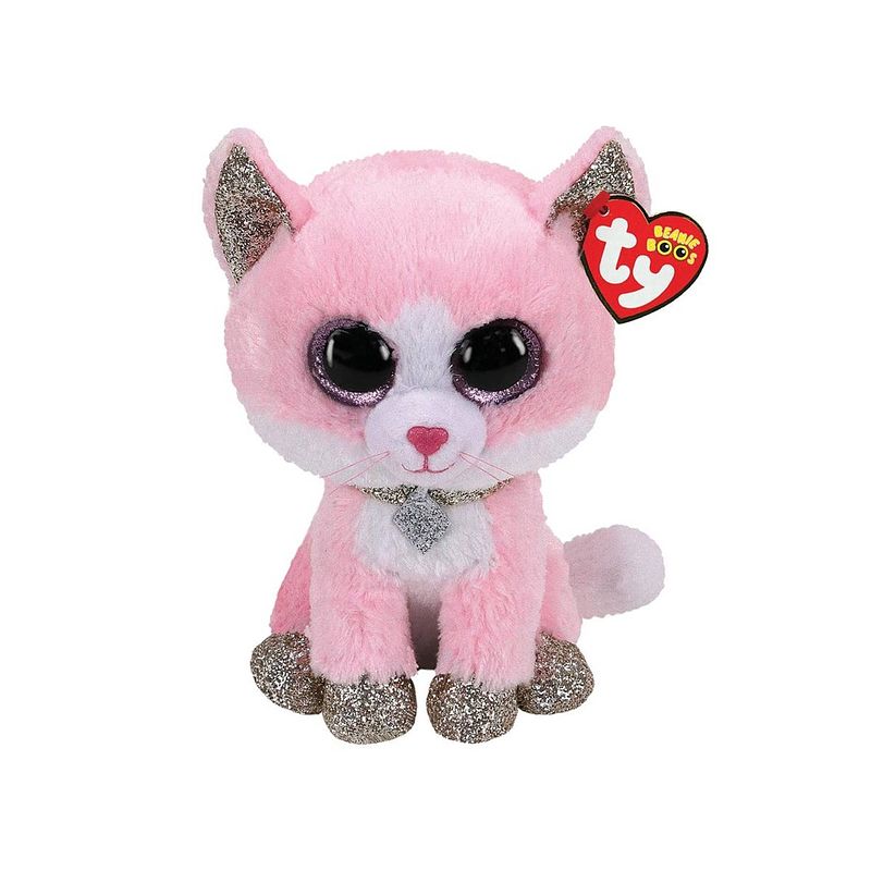 Foto van Ty beanie buddy fiona pink cat 24cm