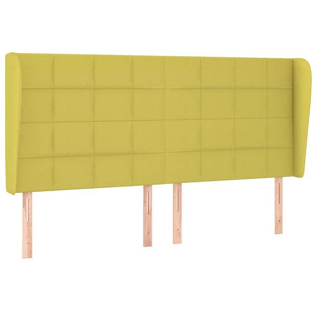 Foto van Vidaxl hoofdbord met randen 163x23x118/128 cm stof groen