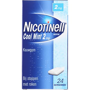 Foto van Nicotinell kauwgom cool mint 2 mg nicotine 24 stuks bij jumbo