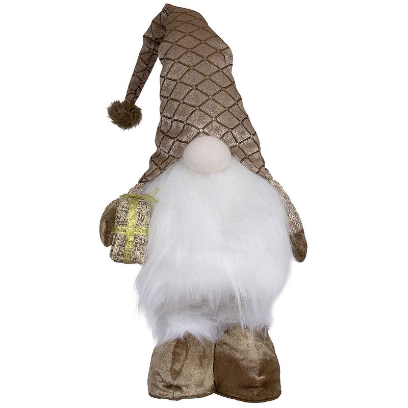 Foto van Decoratie kerst gnome pop - h36 cm - met verlichting - kerstman pop