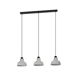 Foto van Eglo matlock hanglamp - e27 - 90 cm - grijs/zwart - staal