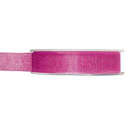 Foto van 1x hobby/decoratie fuchsia roze organza sierlinten 1,5 cm/15 mm x 20 meter - cadeaulinten