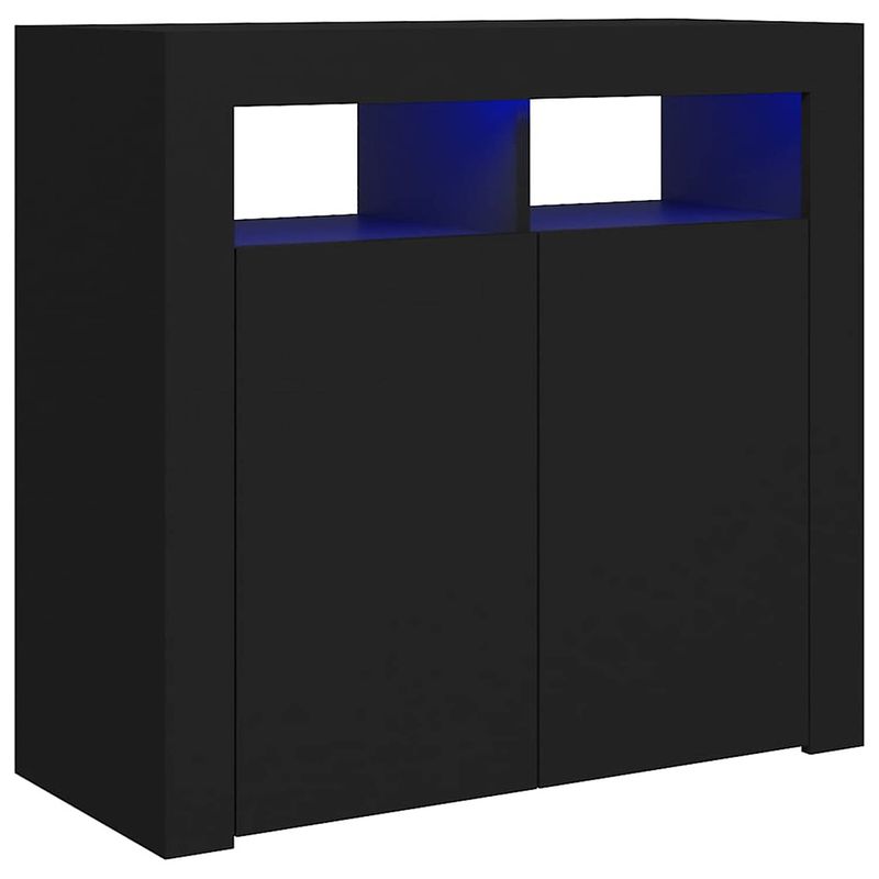 Foto van Vidaxl dressoir met led-verlichting 80x35x75 cm zwart