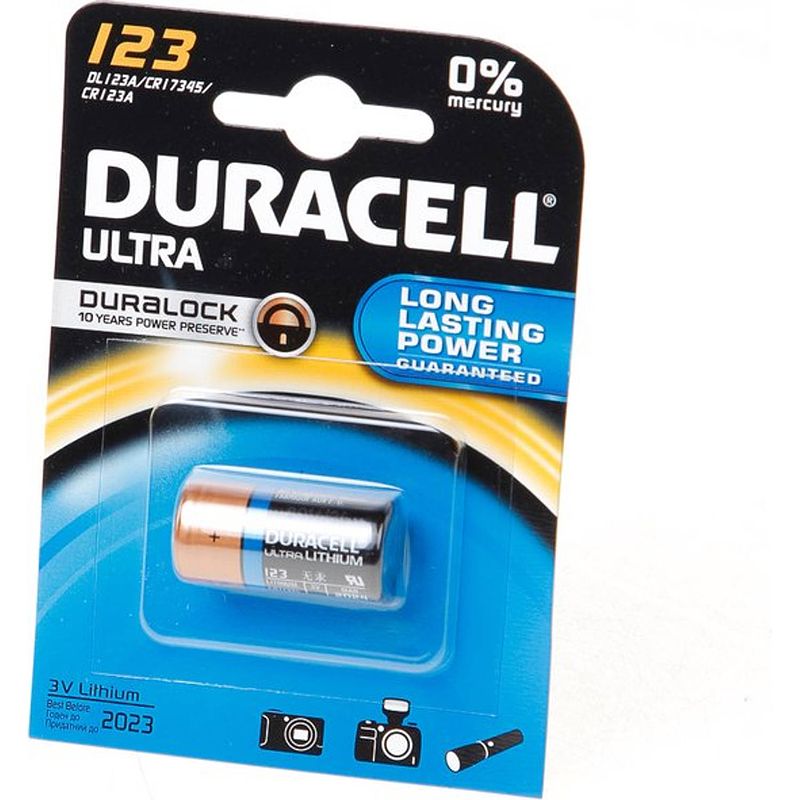 Foto van Duracell ultra photo cr123a 3v batterijen - 1 stuk