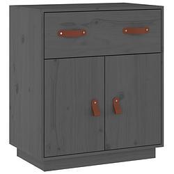 Foto van Vidaxl dressoir 65,5x40x75 cm massief grenenhout grijs