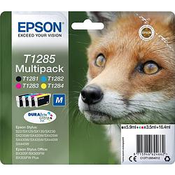 Foto van Epson inktcartridge t1285, 140-225 pagina'ss, oem c13t12854012, 4 kleuren 8 stuks