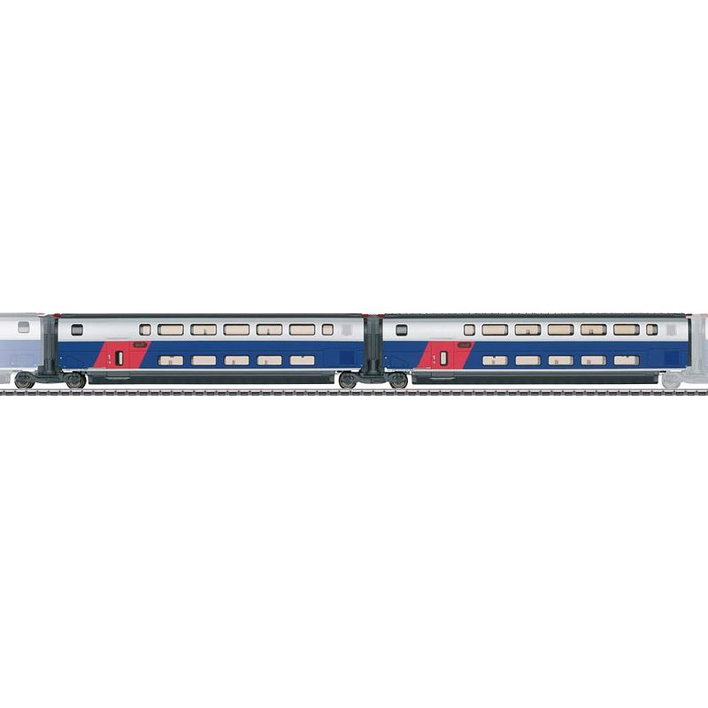 Foto van Märklin 043423 set 1 extra rijtuigen voor de tgv euroduplex van de sncf, set van 2 stuks set 1