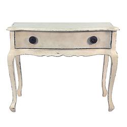 Foto van Clayre & eef sidetable 102*44*83 cm wit hout rechthoek wandtafel haltafel console tafel wit wandtafel haltafel