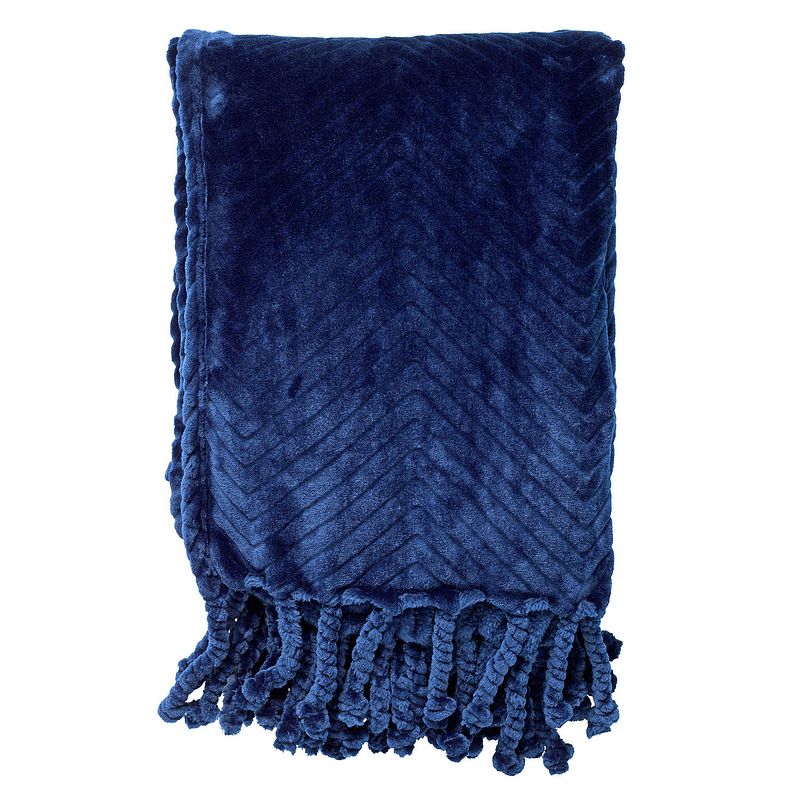 Foto van Dutch decor ziggy - plaid van fleece 140x180 cm insignia blue - blauw - blauw