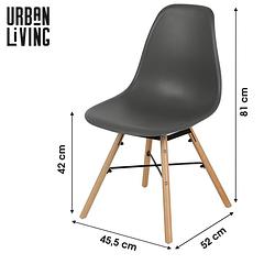 Foto van Urban living - jena stoelen donkergrijs met hout/metalen onderstel - set van 4